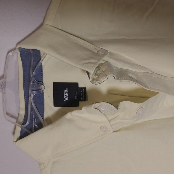 VANS Men's Houser Short Sleeve Pastel Yellow Shirt - size Small - NEW w/tag - Picture 2 of 10
